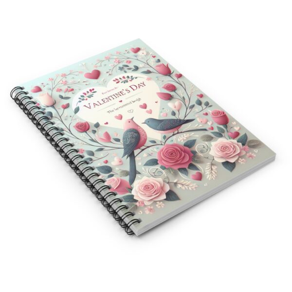 Valentine's Day Floral Spiral Notebook - Ruled Line Journal for Love Notes - Image 3