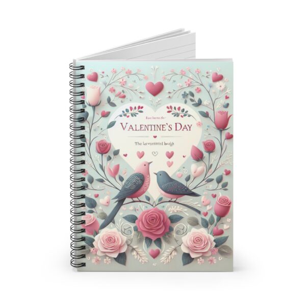 Valentine's Day Floral Spiral Notebook - Ruled Line Journal for Love Notes - Image 2