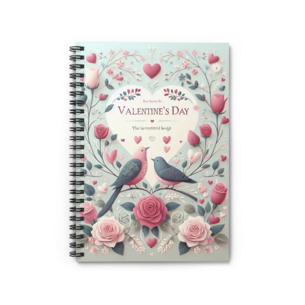 Valentine's Day Floral Spiral Notebook - Ruled Line Journal for Love Notes