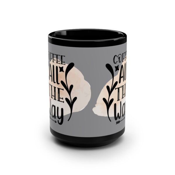 Cozy Coffee Black Mug - 15oz with Whimsical Design - Image 2