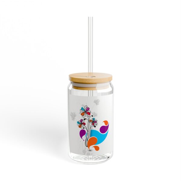 Colorful Floral Sipper Glass - 16oz with Bamboo Lid & Straw (Copy)