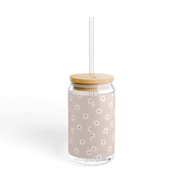 Daisy Print Sipper Glass - 16oz Eco-Friendly Drinkware