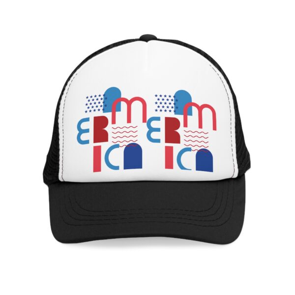 Patriotic Mesh Cap with Graphic Design