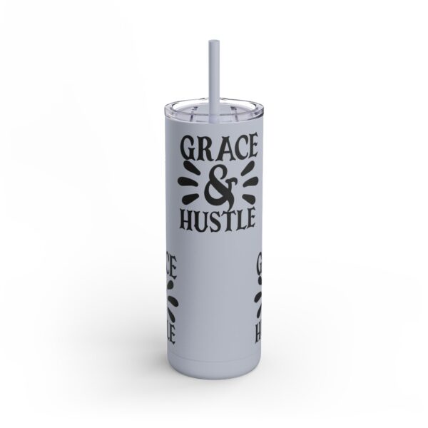 Grace & Hustle 20oz Skinny Matte Tumbler - Motivational Drinkware for Entrepreneurs - Image 2