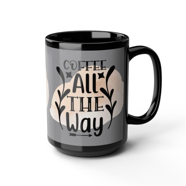 Cozy Coffee Black Mug - 15oz with Whimsical Design - Image 5