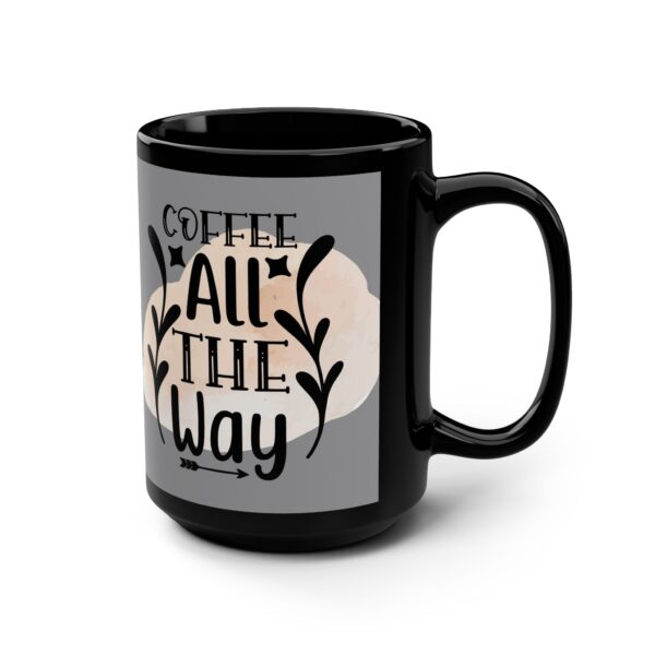 Cozy Coffee Black Mug - 15oz with Whimsical Design - Image 3