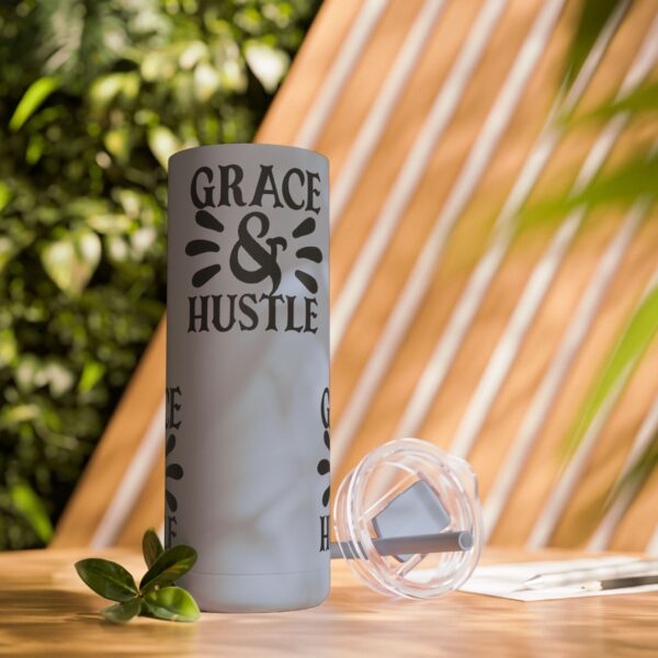 Grace & Hustle 20oz Skinny Matte Tumbler - Motivational Drinkware for Entrepreneurs