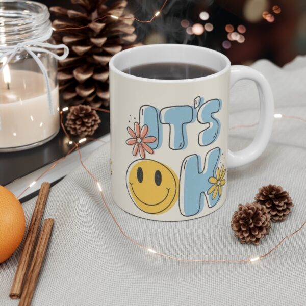 Cheerful Floral Smile Mug - "It's OK" - Perfect Gift for Friends & Self-Care - Image 4