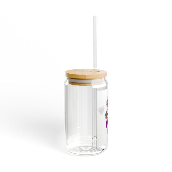 Colorful Floral Sipper Glass - 16oz with Bamboo Lid & Straw (Copy) - Image 2