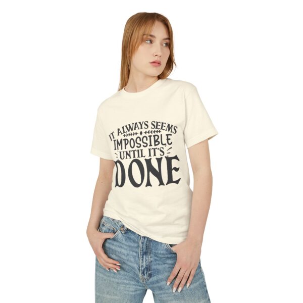 Motivational Cotton Tee - "It Always Seems Impossible Until It’s DONE"