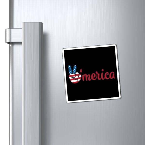 'Merica Peace Sign Magnet - Patriotic USA Decor - Perfect for Independence Day - Image 2