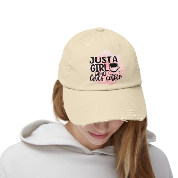 Just a Girl Who Loves Coffee Distressed Cap - Casual Style for Coffee Lovers