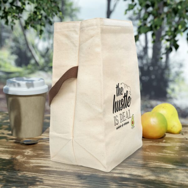 The Hustle Is Real Canvas Lunch Bag - Eco-Friendly Vegan Tote for Stylish Meals - Image 4