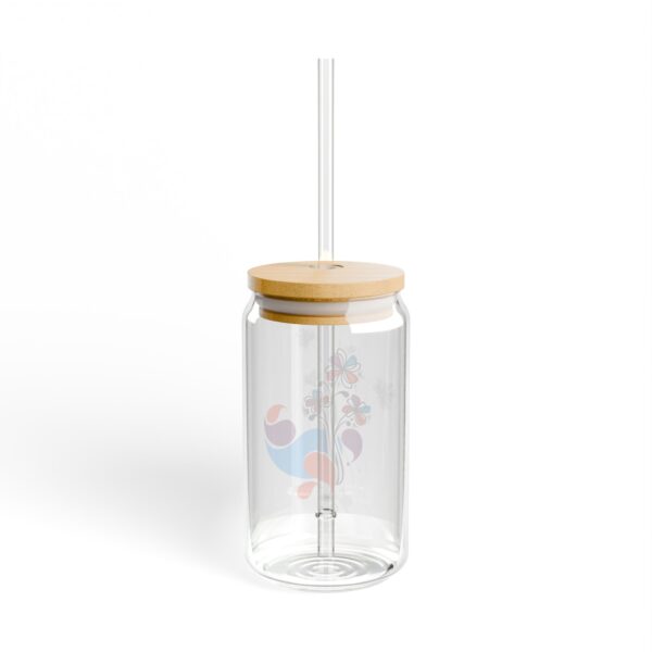 Colorful Floral Sipper Glass - 16oz with Bamboo Lid & Straw (Copy) - Image 3