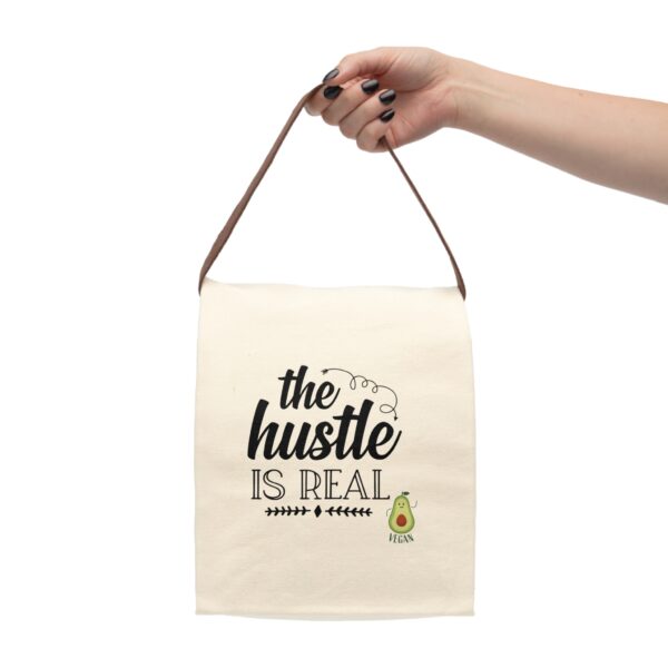 The Hustle Is Real Canvas Lunch Bag - Eco-Friendly Vegan Tote for Stylish Meals