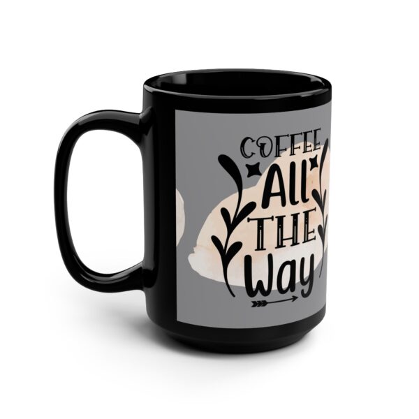 Cozy Coffee Black Mug - 15oz with Whimsical Design - Image 4