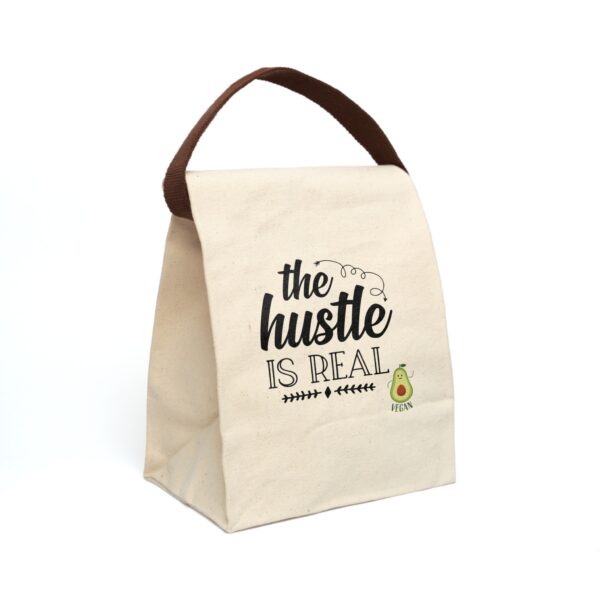 The Hustle Is Real Canvas Lunch Bag - Eco-Friendly Vegan Tote for Stylish Meals - Image 3