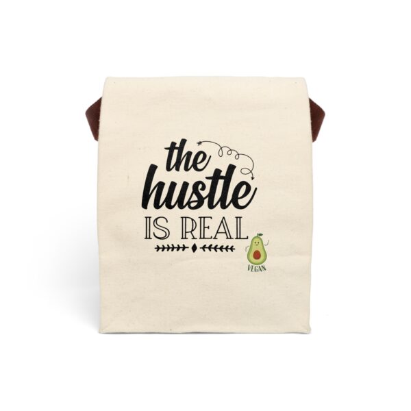 The Hustle Is Real Canvas Lunch Bag - Eco-Friendly Vegan Tote for Stylish Meals - Image 2