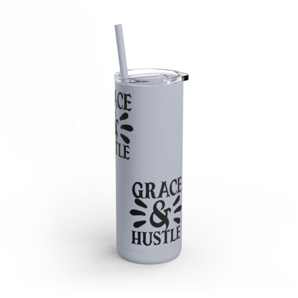 Grace & Hustle 20oz Skinny Matte Tumbler - Motivational Drinkware for Entrepreneurs - Image 5