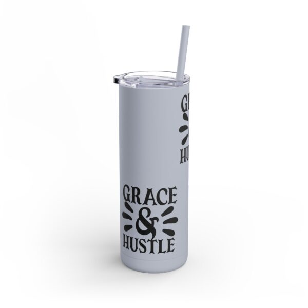 Grace & Hustle 20oz Skinny Matte Tumbler - Motivational Drinkware for Entrepreneurs - Image 3