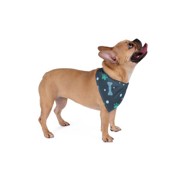 Stylish Pet Bandana with Bone and Paw Print Design - Perfect for Pets on Adventures or Special Occasions - Image 4