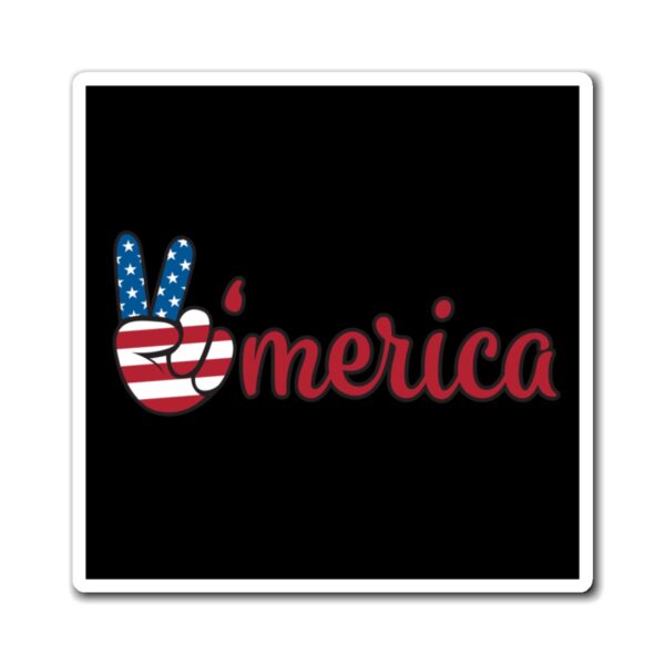 'Merica Peace Sign Magnet - Patriotic USA Decor - Perfect for Independence Day