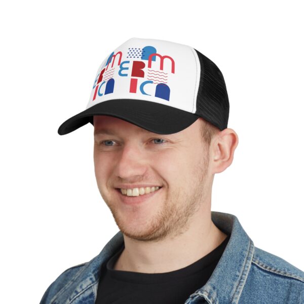 Patriotic Mesh Cap with Graphic Design - Image 4