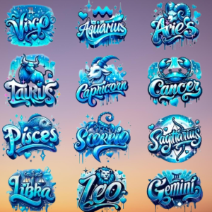 12 Zodiac Fortune Stickers